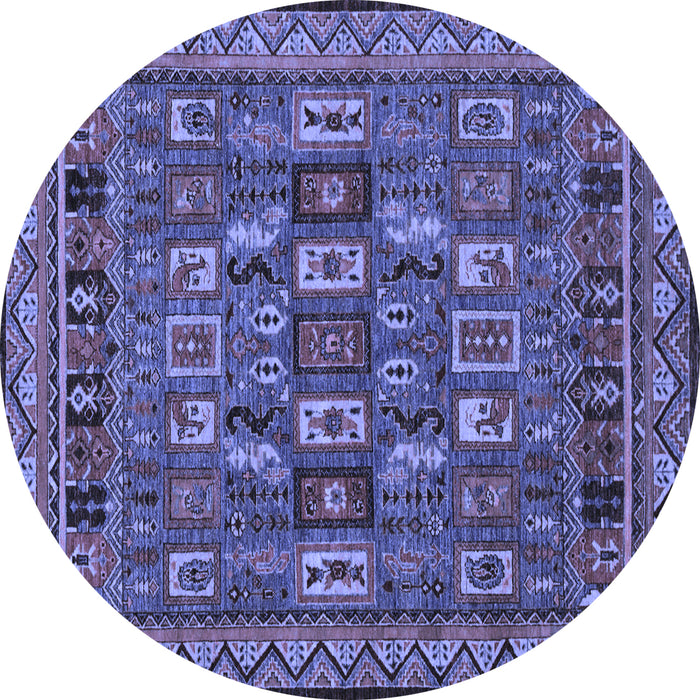 Round Machine Washable Abstract Blue Modern Rug, wshabs1295blu