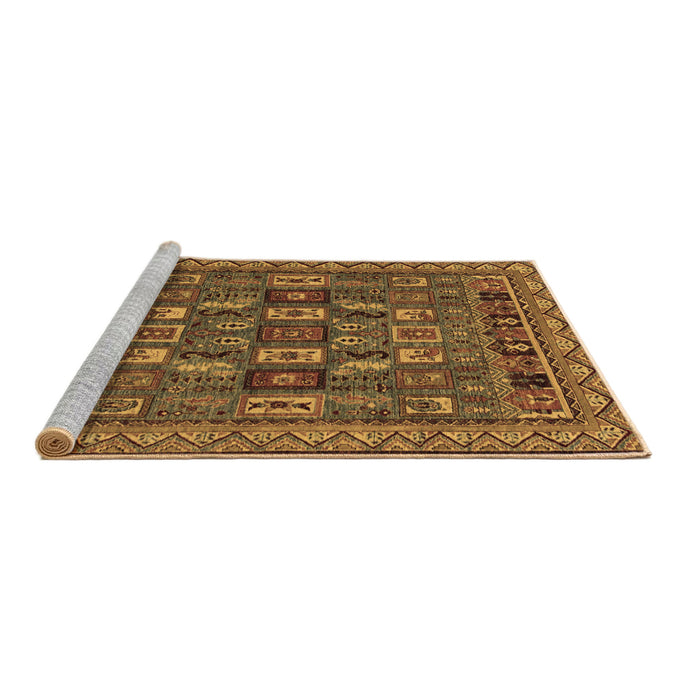 Sideview of Machine Washable Abstract Brown Modern Rug, wshabs1295brn