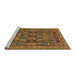 Sideview of Machine Washable Abstract Brown Modern Rug, wshabs1295brn