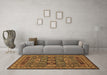 Machine Washable Abstract Brown Modern Rug in a Living Room,, wshabs1295brn