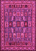 Machine Washable Abstract Pink Modern Rug, wshabs1295pnk