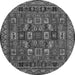 Round Abstract Gray Modern Rug, abs1295gry