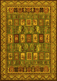 Abstract Yellow Modern Rug, abs1295yw