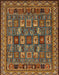 Machine Washable Abstract Dark Sienna Brown Rug, wshabs1295