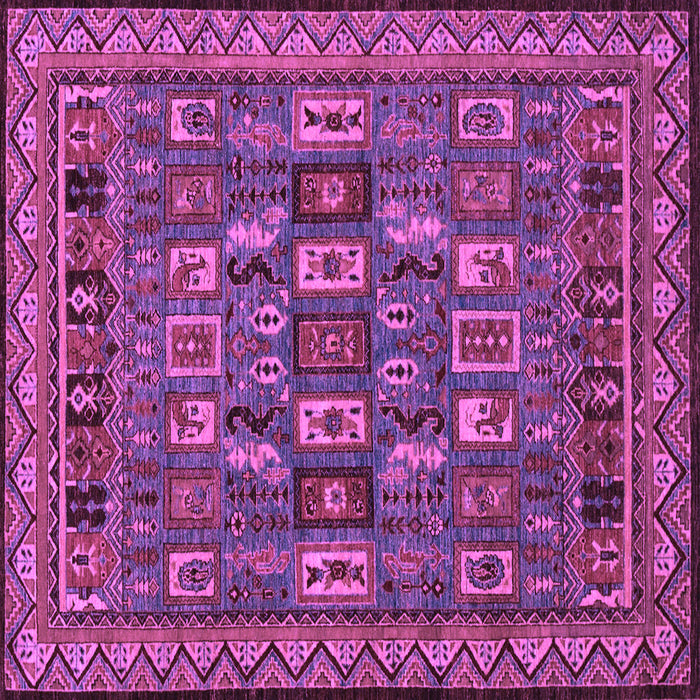 Square Machine Washable Abstract Purple Modern Area Rugs, wshabs1295pur