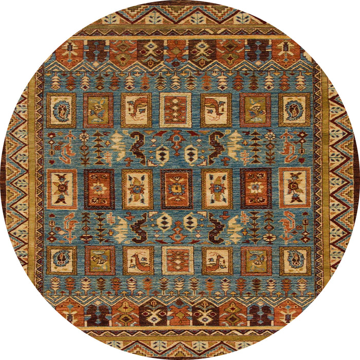 Round Machine Washable Abstract Dark Sienna Brown Rug, wshabs1295