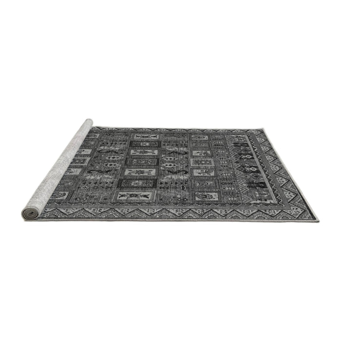 Sideview of Machine Washable Abstract Gray Modern Rug, wshabs1295gry