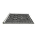 Sideview of Machine Washable Abstract Gray Modern Rug, wshabs1295gry