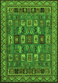 Abstract Green Modern Rug, abs1295grn