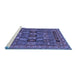 Sideview of Machine Washable Abstract Blue Modern Rug, wshabs1295blu