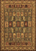 Machine Washable Abstract Brown Modern Rug, wshabs1295brn