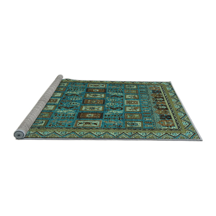 Sideview of Machine Washable Abstract Light Blue Modern Rug, wshabs1295lblu