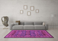 Machine Washable Abstract Purple Modern Rug, wshabs1295pur