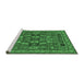 Sideview of Machine Washable Abstract Emerald Green Modern Area Rugs, wshabs1295emgrn