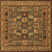 Square Abstract Brown Modern Rug, abs1295brn