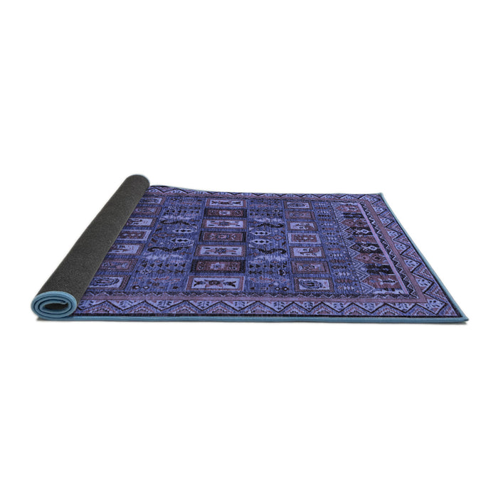 Sideview of Abstract Blue Modern Rug, abs1295blu