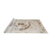 Sideview of Machine Washable Abstract Tan Brown Rug, wshabs1296