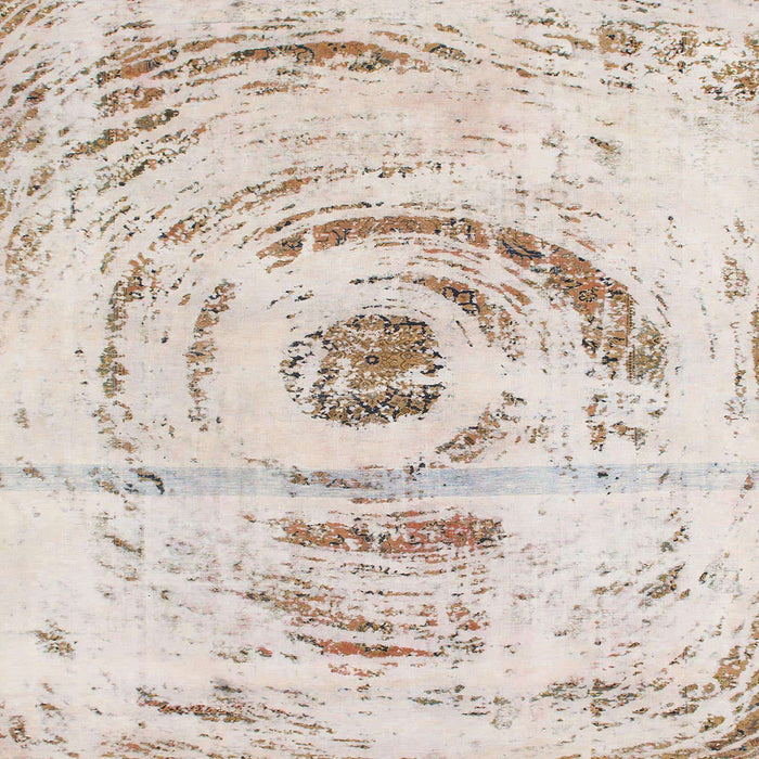 Square Machine Washable Abstract Tan Brown Rug, wshabs1296