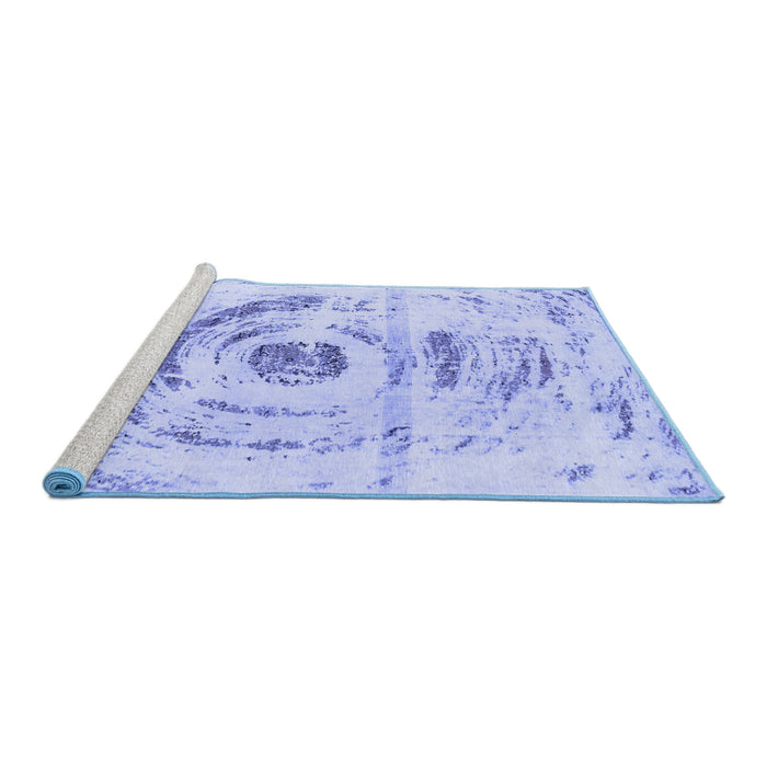 Sideview of Machine Washable Abstract Blue Modern Rug, wshabs1296blu
