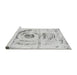 Sideview of Machine Washable Abstract Gray Modern Rug, wshabs1296gry