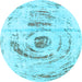 Round Abstract Light Blue Modern Rug, abs1296lblu