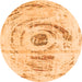 Round Abstract Orange Modern Rug, abs1296org