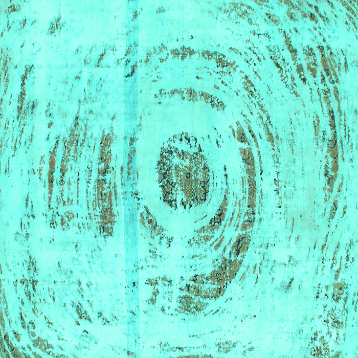 Square Abstract Turquoise Modern Rug, abs1296turq