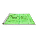 Sideview of Machine Washable Abstract Green Modern Area Rugs, wshabs1296grn