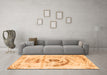 Machine Washable Abstract Orange Modern Area Rugs in a Living Room, wshabs1296org