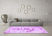 Machine Washable Abstract Purple Modern Area Rugs in a Living Room, wshabs1296pur