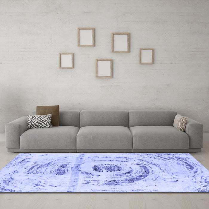 Machine Washable Abstract Blue Modern Rug in a Living Room, wshabs1296blu