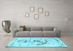 Machine Washable Abstract Light Blue Modern Rug in a Living Room, wshabs1296lblu