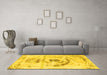 Machine Washable Abstract Yellow Modern Rug in a Living Room, wshabs1296yw