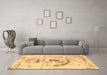 Machine Washable Abstract Brown Modern Rug in a Living Room,, wshabs1296brn