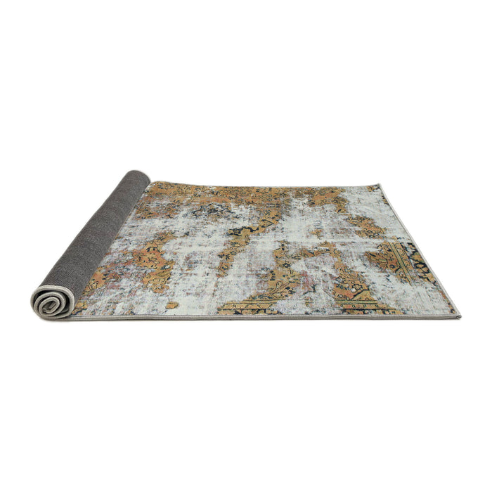 Sideview of Abstract Dark Almond Brown Modern Rug, abs1297