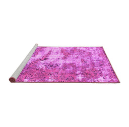 Sideview of Machine Washable Abstract Pink Modern Rug, wshabs1297pnk