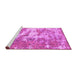 Sideview of Machine Washable Abstract Pink Modern Rug, wshabs1297pnk