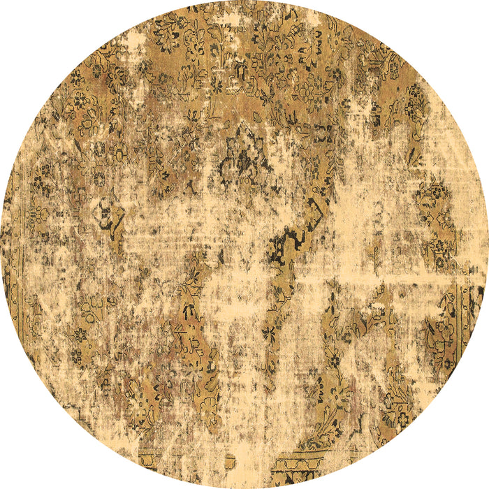 Round Machine Washable Abstract Brown Modern Rug, wshabs1297brn