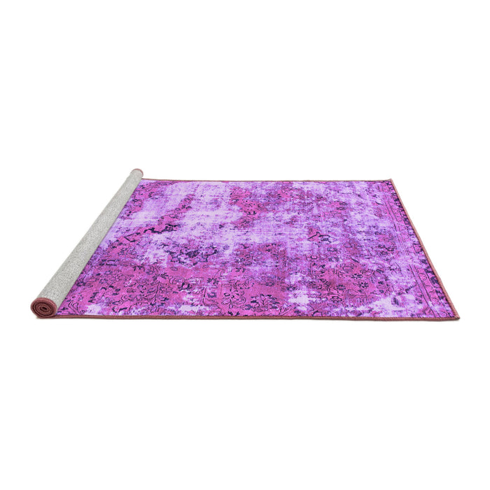 Sideview of Machine Washable Abstract Purple Modern Area Rugs, wshabs1297pur