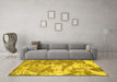 Machine Washable Abstract Yellow Modern Rug in a Living Room, wshabs1297yw