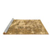 Sideview of Machine Washable Abstract Brown Modern Rug, wshabs1297brn