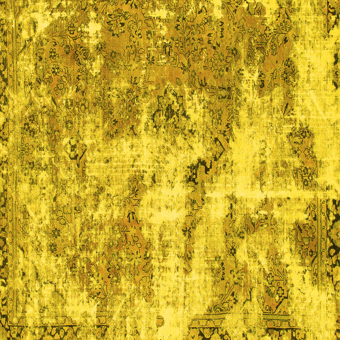 Square Abstract Yellow Modern Rug, abs1297yw