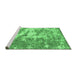 Sideview of Machine Washable Abstract Emerald Green Modern Area Rugs, wshabs1297emgrn