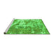 Sideview of Machine Washable Abstract Green Modern Area Rugs, wshabs1297grn