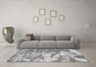 Machine Washable Abstract Gray Modern Rug in a Living Room,, wshabs1297gry