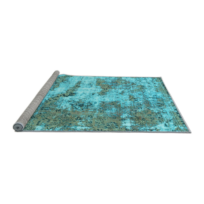 Sideview of Machine Washable Abstract Light Blue Modern Rug, wshabs1297lblu