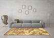 Machine Washable Abstract Brown Modern Rug in a Living Room,, wshabs1297brn