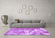 Machine Washable Abstract Purple Modern Area Rugs in a Living Room, wshabs1297pur