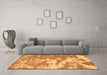 Machine Washable Abstract Orange Modern Area Rugs in a Living Room, wshabs1297org