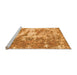 Sideview of Machine Washable Abstract Orange Modern Area Rugs, wshabs1297org